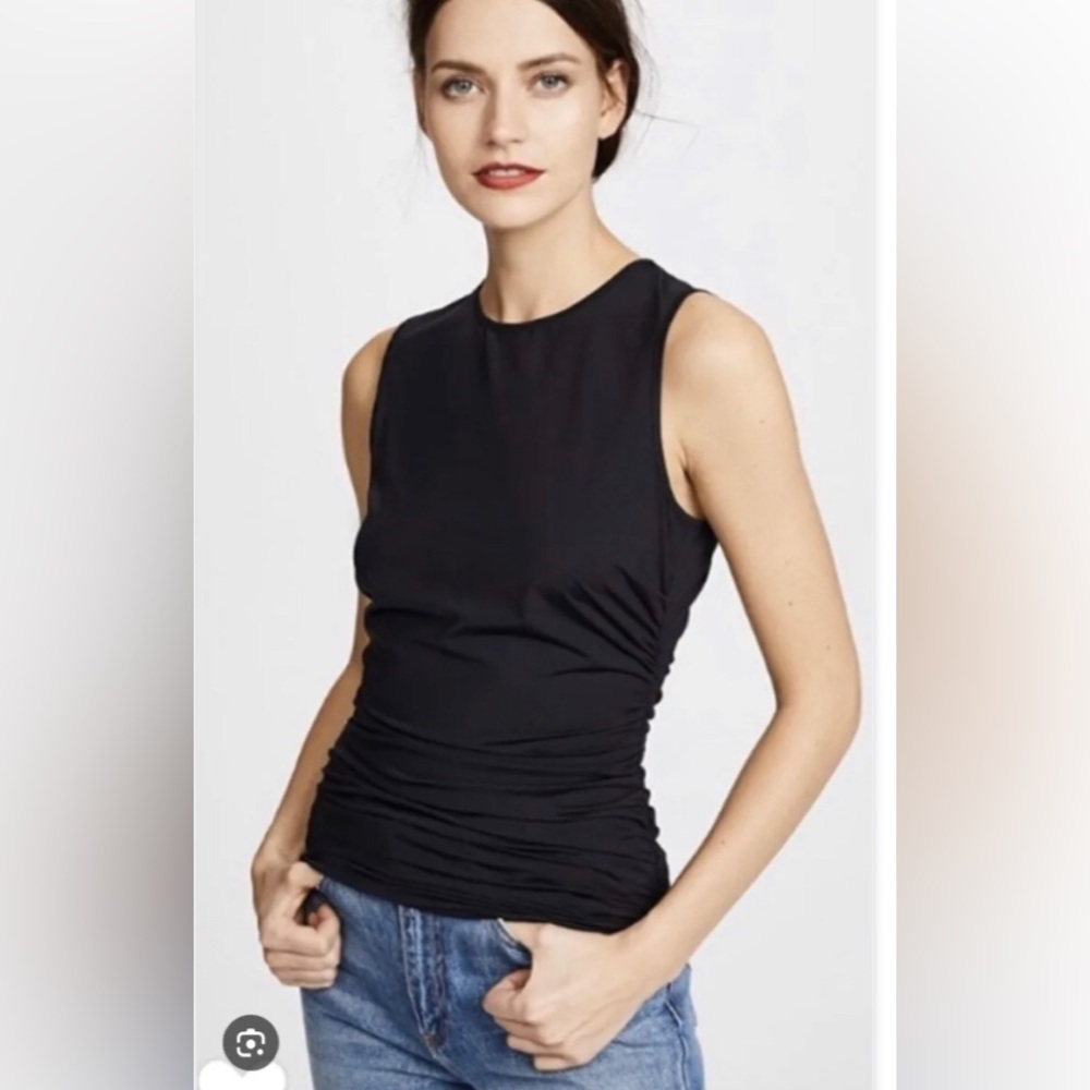 Theory Ruched Side Sleeveless Top